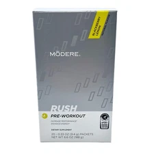 Modere Rush Pre-Workout Blackberry Lemon 20 Packets- New In Box- Free Shipping!