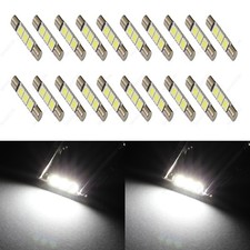20 X White 28mm 3smd T6 6641 Led Bulbs Sun Visor Vanity Mirror Fuse Lights Tool
