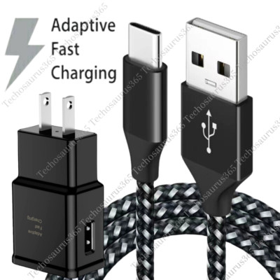 USB Fast Charger Wall Power Adapter 10Ft Long Type C Cable For Samsung Android
