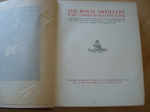 The Royal Artillery War Commemoration Book A Regimental Record inc Letters 1920 - Picture 3 of 10