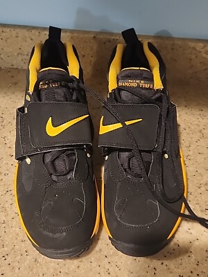 NIKE AIR DIAMOND TURF II - Size 6Y - 488294-018 Black & Yellow | eBay