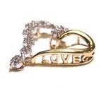 10k yellow gold .10ct I2 I diamond cluster heart pendant charm slide 1.0g estate — photo 6