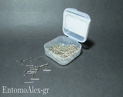 spilli acciaio corti 400 pz 15g 10mm cartellini scatole entomologiche insetti