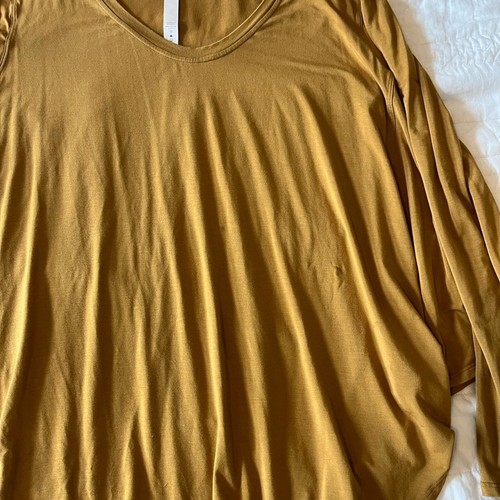 Lulu Lemon Loose Drapey Mustard Long Sleeve Tee Size 6/Small - Picture 6 of 8