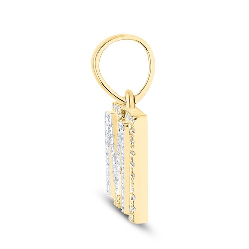 10k Real Yellow Gold Diamond Alphabet A-Z Initial Charm Pendent Men Women - Picture 9 of 144