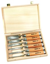 6pc BAHCO Woodworking Chisel Set With Red Beech Wood Handles Bahco BAH425-083
