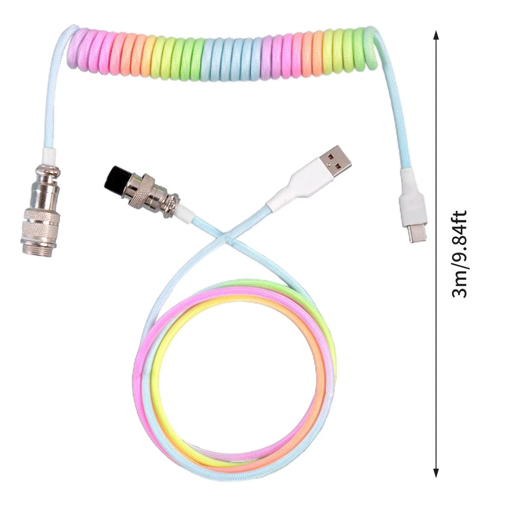 Mechanical Keyboard Cable Aviation Plug Data Cable Keyboard Accessories for PC