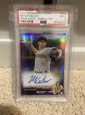 2017 Bowman Chrome Mitch Keller Purple Refractor /250 PSA 9 Autograph