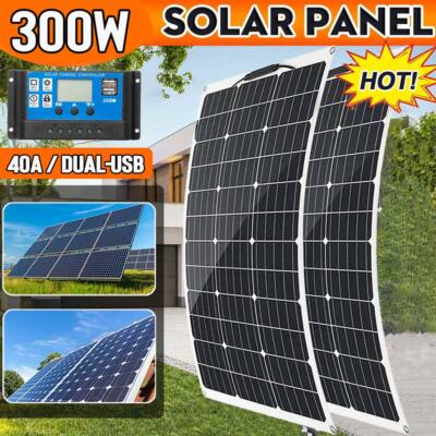 300W Flexible Monocrystalline Solar Panel Module Waterproof Boat Car RV Marine