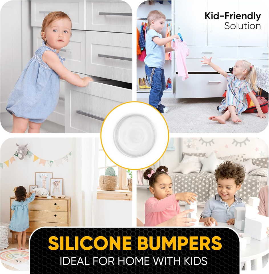 Self Adhesive Door Bumpers 25 Pcs Sticky Silicone Clear Sound