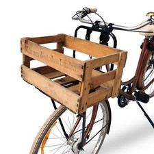 Frontgepäckträger Fahrrad Gepäckträger vorne Hollandrad + Weinkiste aus Holz