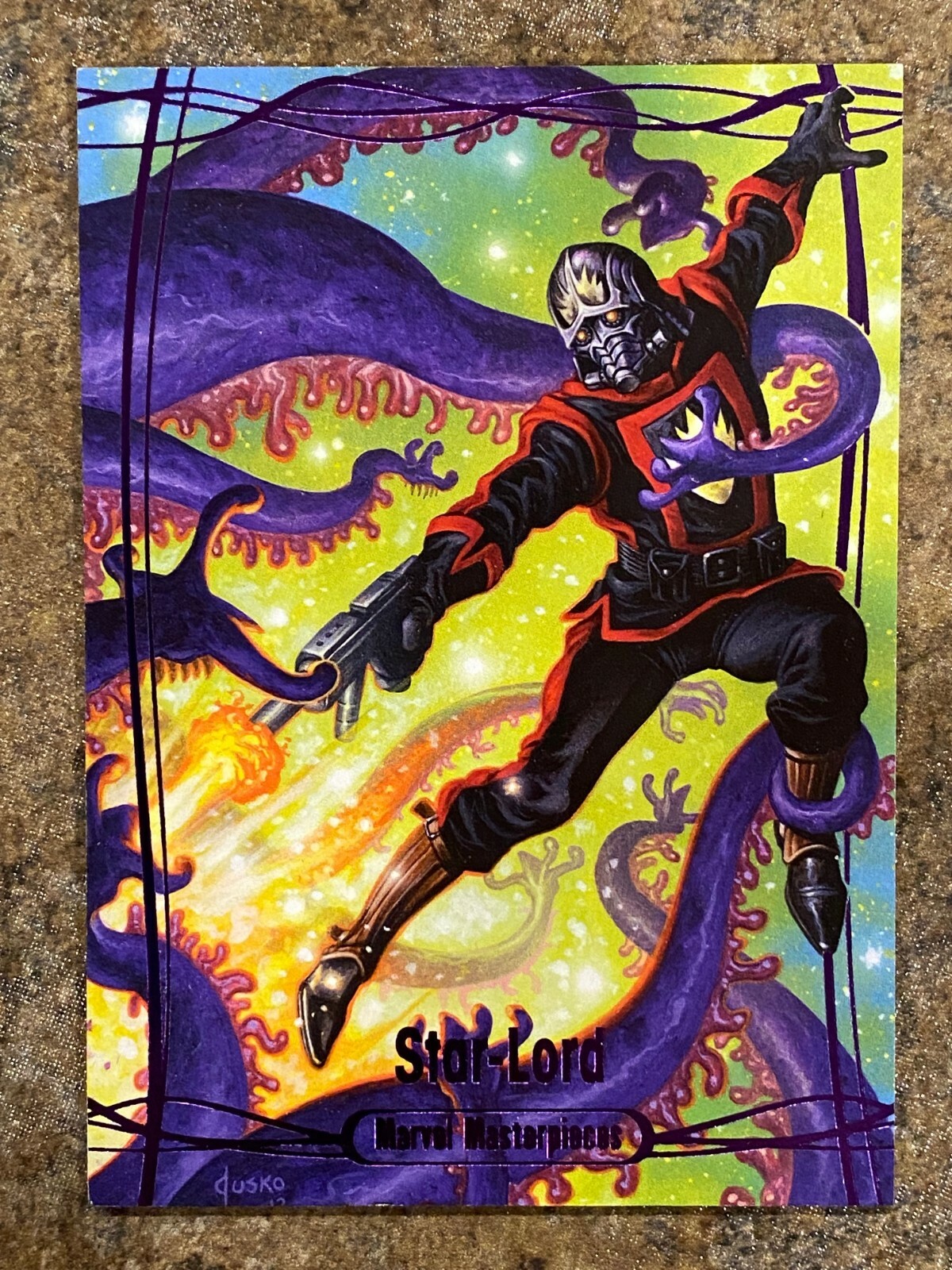 2016 Marvel Masterpieces PURPLE #41 OMEGA Star-Lord #199/199😍😍😍😍VHTF