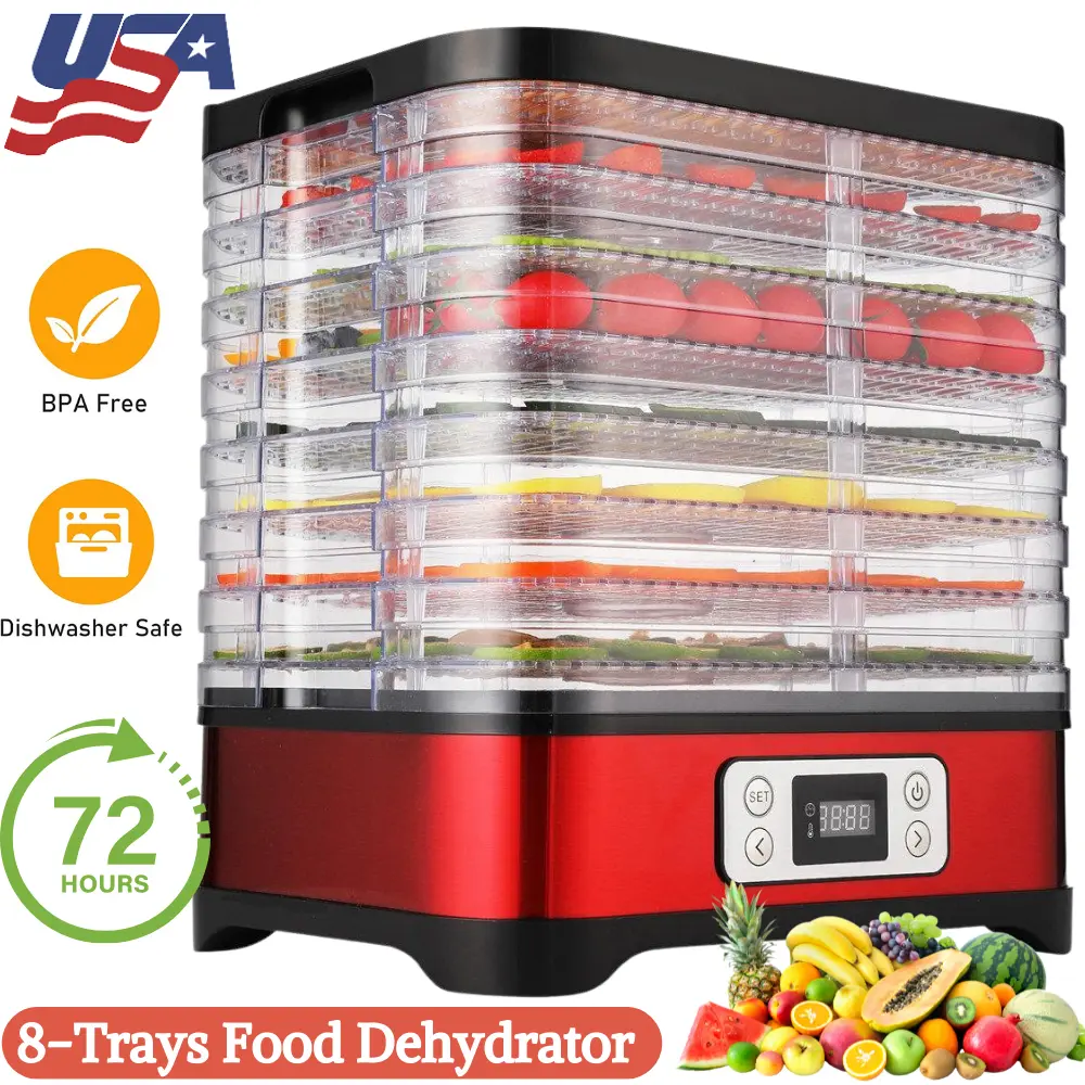 8/5 Trays Food Dehydrator Machine Meat Beef Jerky Maker Fruit Dryer Kitchen  SALE