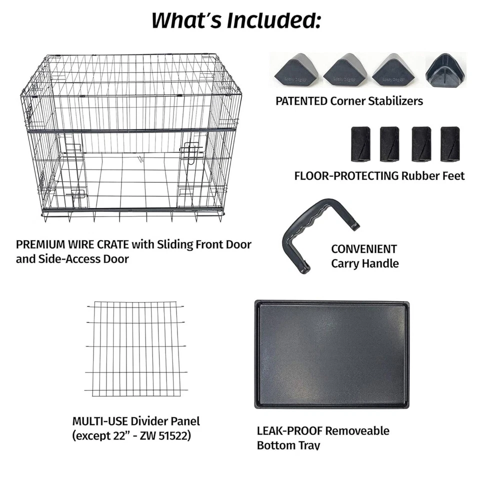 Cajón mediano para perros Lucky Dog Dwell Series 36" puerta corredera, negro Foto 4 de 4