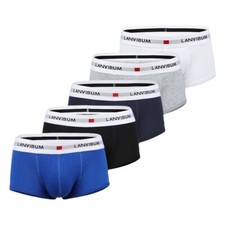 Boxer uomo cotone intimo marsupio rigonfiamento slip comodo flessibile vita mutandine