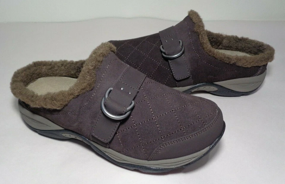 Easy Spirit Size 6 Wide ERSLEA Dark Brown Suede Mules Loafers New Women's Shoes