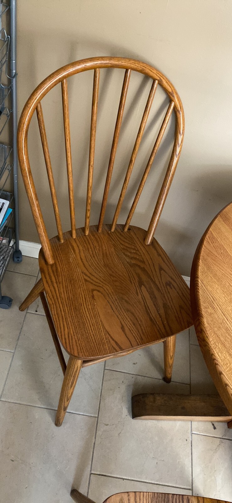 Round wooden kitchen table and 4 chairs set eBay
