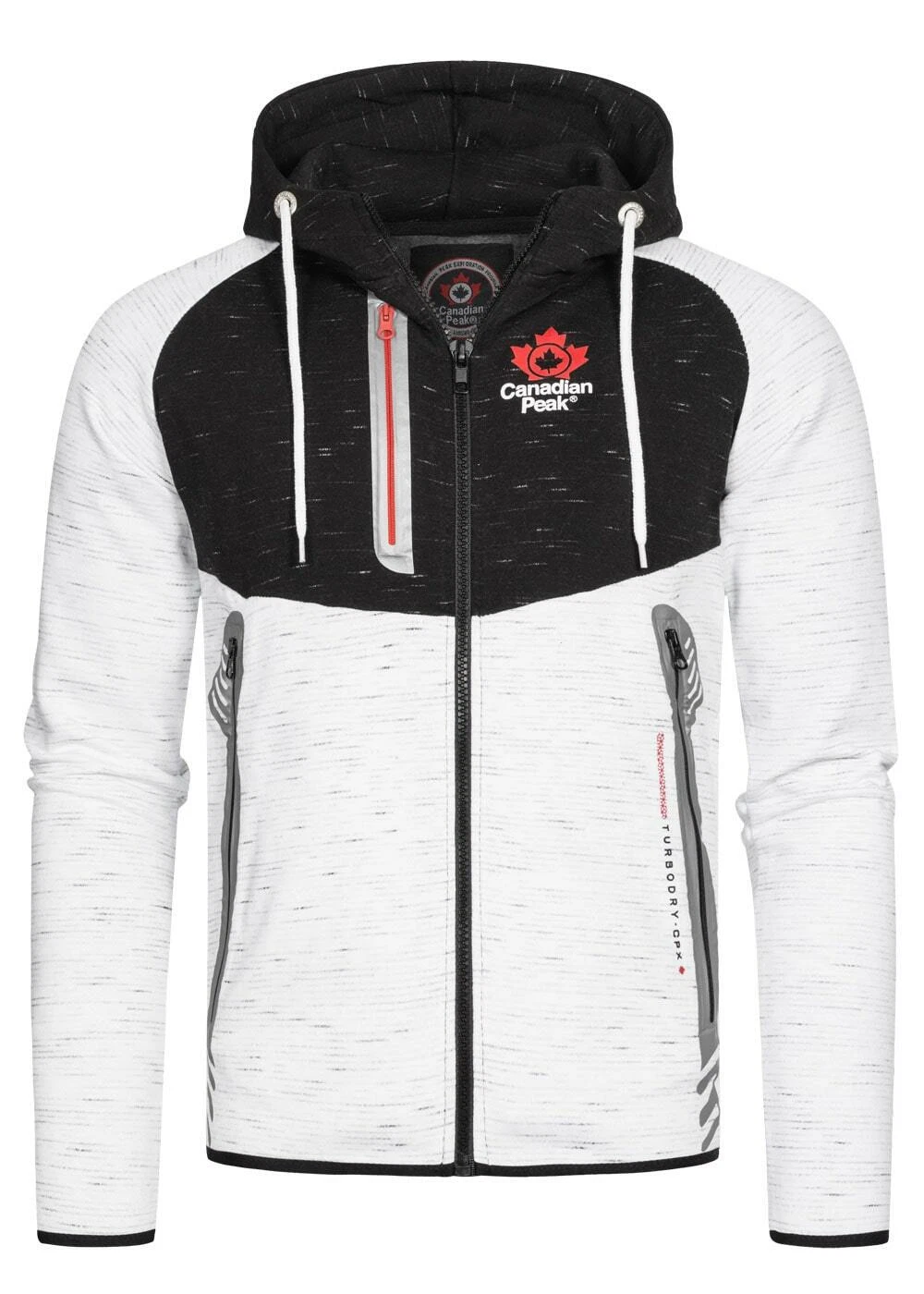 SACAI Felpa con cappuccio uomo Canadian Peak cerniera 2 toni look melange cavo gadigan