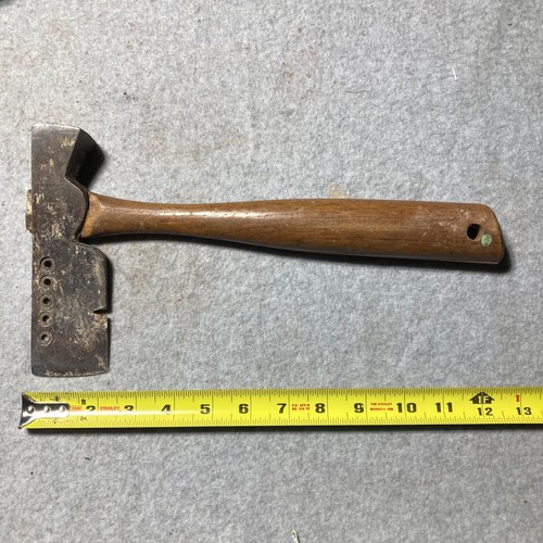 Vintage Plumb Roofing Hatchet Axe Lathing Shingle Waffle Hammer USA