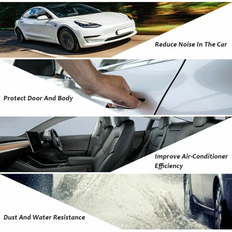 Door Rubber Seal Strips Weather Draft Wind Noise Reduction k For Toyota Sienna - Imagem 3 de 4