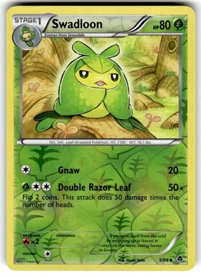 Swadloon 5/98 Emerging Powers Reverse Holo 2011 English Pokemon TCG Card NM