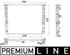 Motork�hler Wasserk�hler PREMIUM LINE MAHLE CR 2198 000P f�r BMW 5er G30 F90 G31