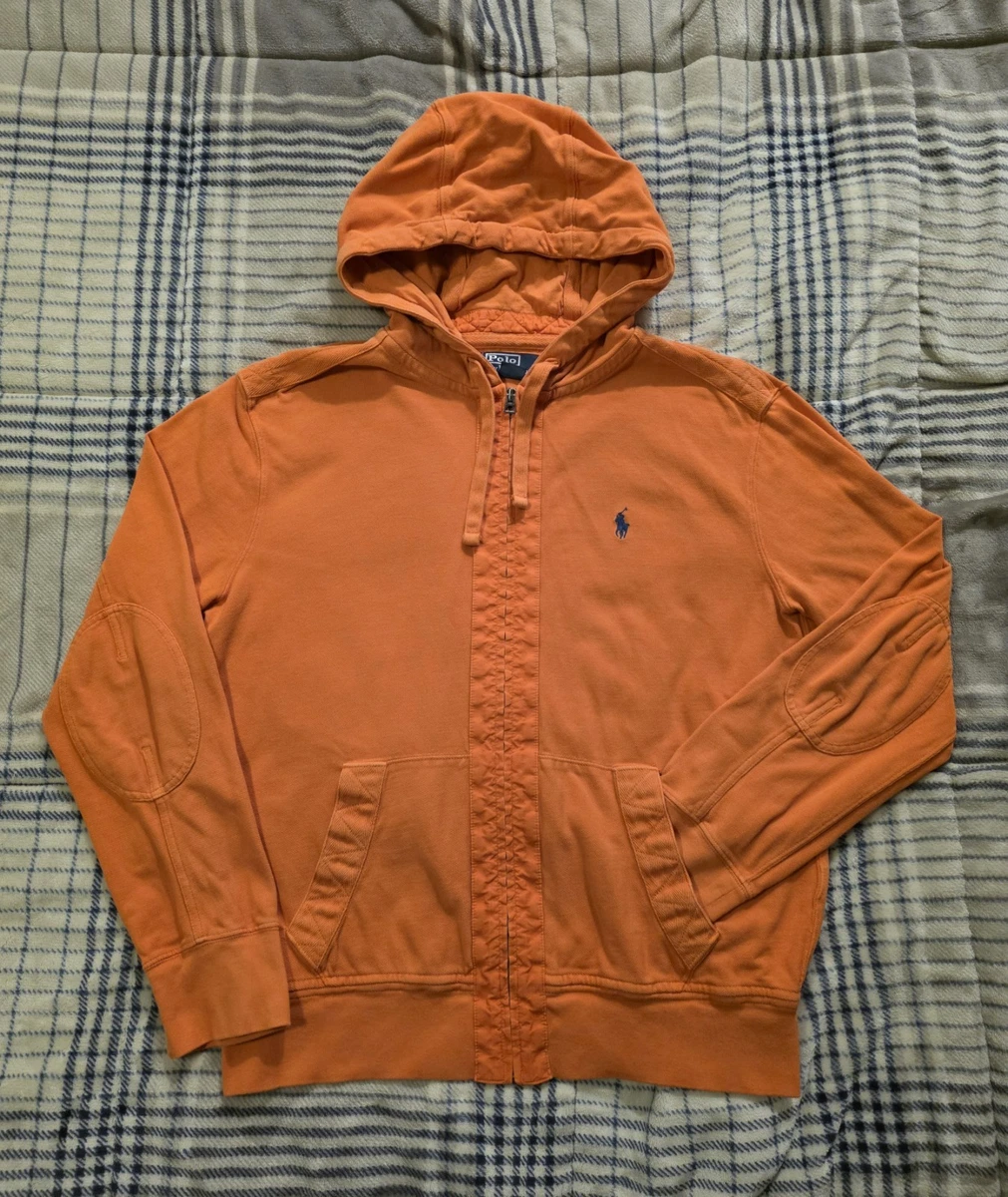 Vintage Polo Ralph Lauren Full Zip Utility Field Hoodie Orange