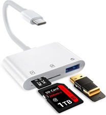 SD Card Reader USB C, High Speed Data Sync 3.0 to SD/TF Whithe Grey