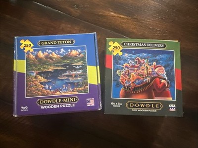 Lot Of 2 Variety Dowdle Mini Wooden Puzzles 250 Pieces