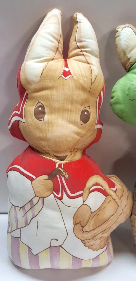 Vintage Beatrix Potter Cut & Sew Fabric Pillow Plush Mrs. Bunny & Benjamin Bunny - Image 3 of 4