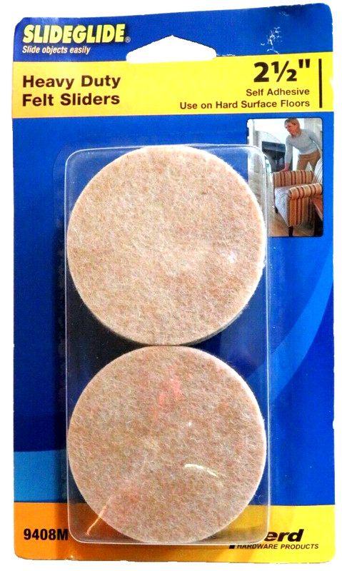 Slideglide Felt Sliders-4pcs Heavy Duty Felt Sliders on Hard Surfaces, BRAND NEW