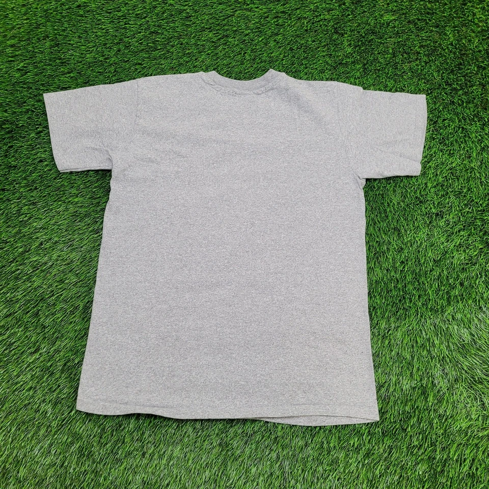 Camisa de futebol vintage anos 90 marinha média 19x25 cinza soletrado - Imagem 2 de 4