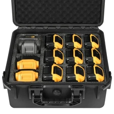 Storage Case for Dewalt Battery & Charger - Waterproof Power Tool Box Storage...