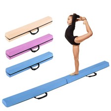 7 FT Folding Balance Beam Foam Floor Gymnastic Beam w/Carrying Handles Blue