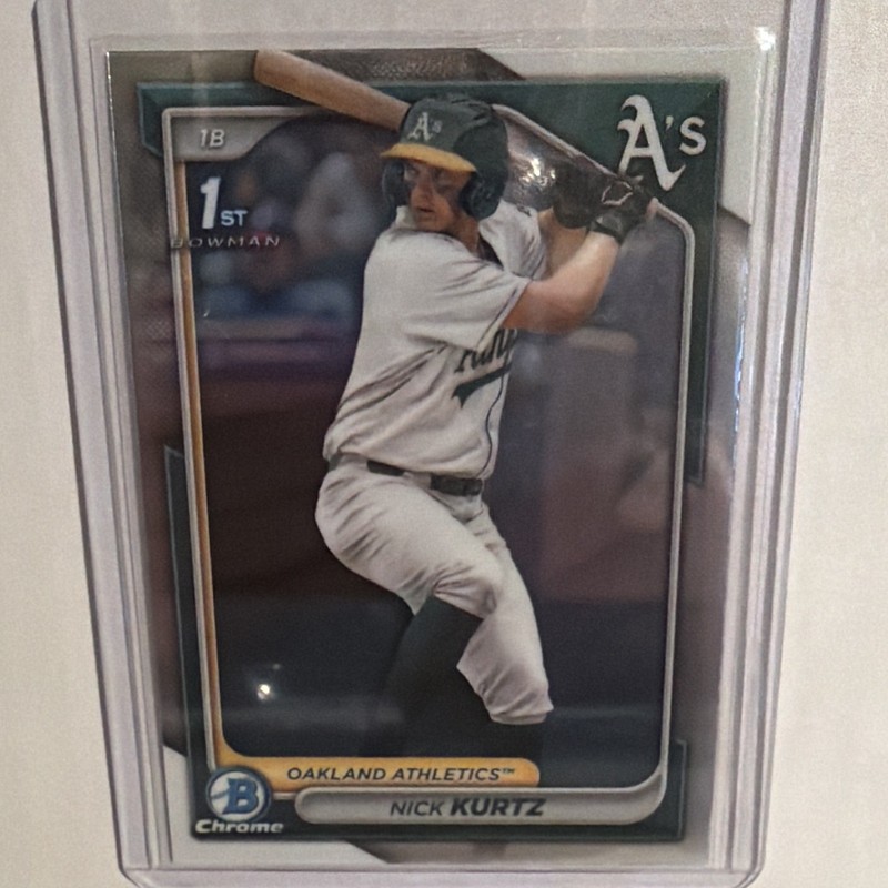 TOPPS 2024 BOWMAN DRAFT CHROME 1ST BOWMAN NICK KURTZ BDC-65 ATHLETICS