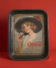 Authentic 1912 Coca-Cola Advertising L Metal Serving Tray Victorian Woman Dated 