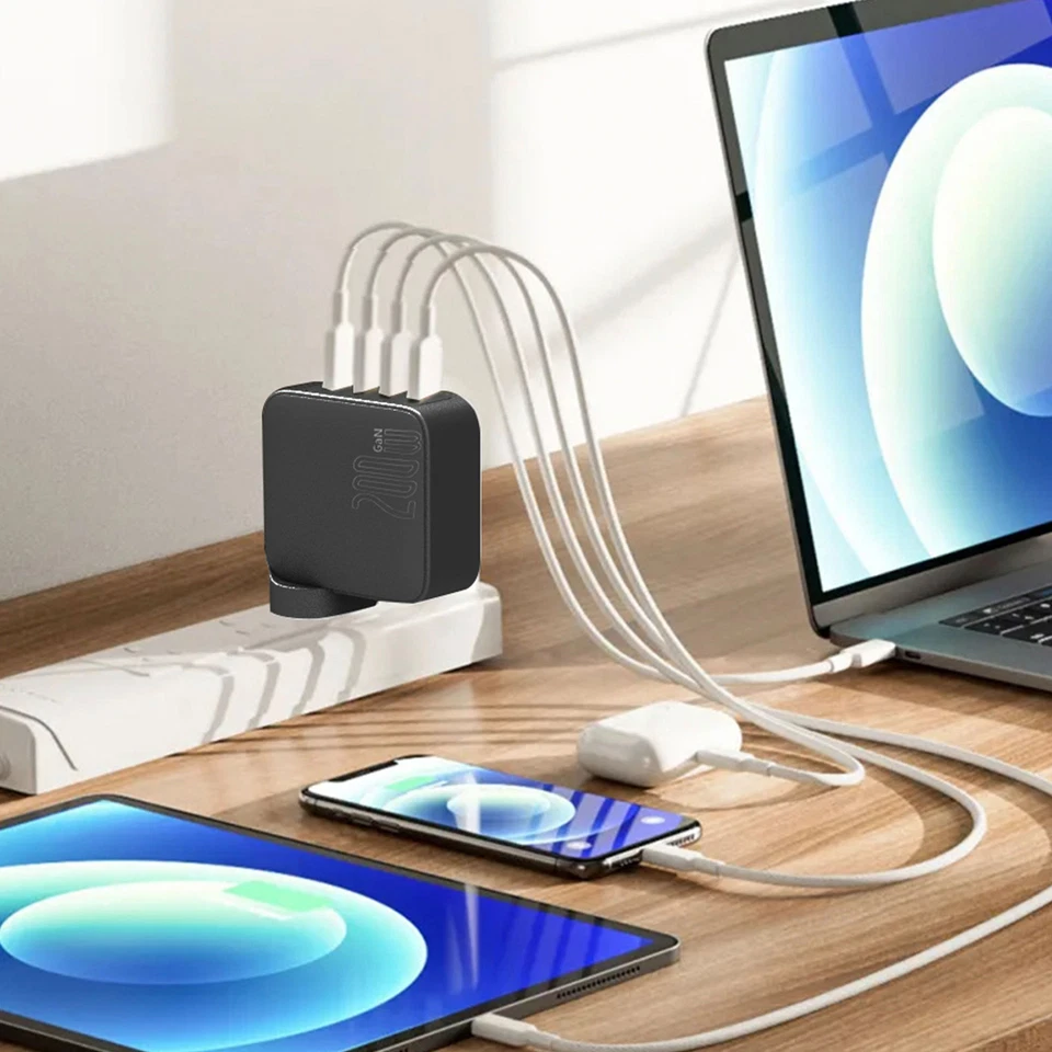 Laser 200W GaN PD 3.0 Wall Charger | USB-C & USB-A Fast Charging Adapter - image 2 of 4