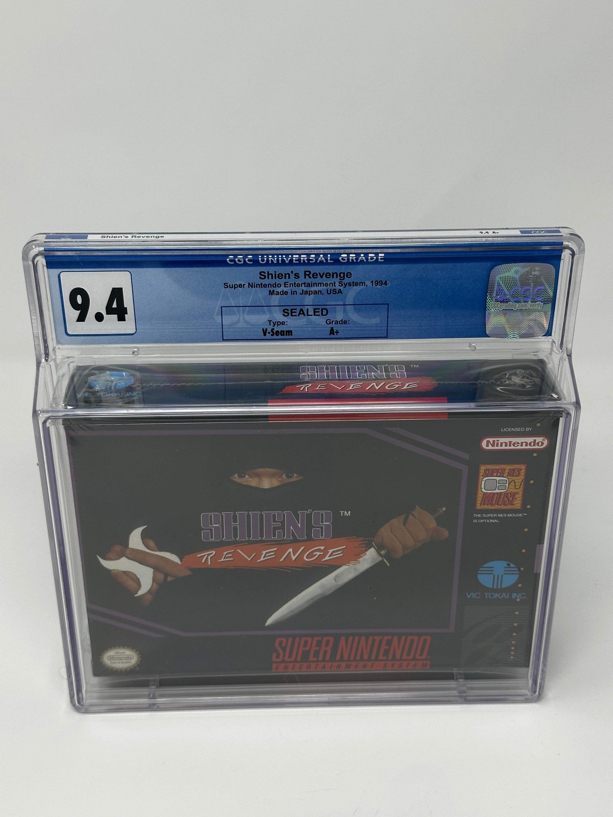 Shien's Revenge SNES Sealed CGC 9.4 A+ V-Seam 1994 Vic Tokai Nintendo