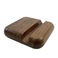 2x8x8 cm Wooden Phone Stand Black Walnut Round Edge Mobile Phone Holder