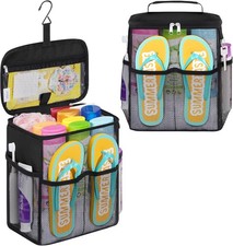 Hanging Bathroom Organizer with Slipper pockets, Mesh Shower Caddy