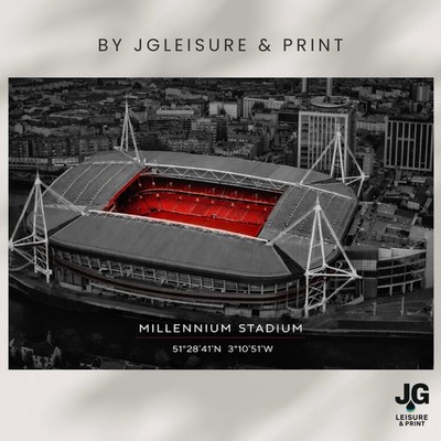 Millennium Stadium Wandbilddruck | Modern Football Ground Poster | ungerahmt