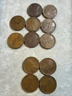 Lot of 12 1909 Lincoln Wheat Cent Penny • 4 VDB • 8 Non-VDB Pennies Lot AG - F