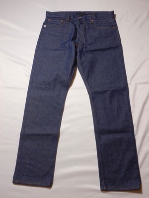 ALEX MILL AM Original Raw Indigo Denim Straight Leg Button Fly Jeans Sz 35 X 32