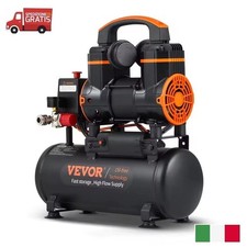 VEVOR Pompa Compressore d'Aria aria Portatile Silenzioso a Secco 8 litri 900W