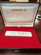 Vintage MINOX C Spy Camera - Hard Leather Case and Chain -  GERMANY