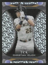 2021 Topps Update Topps Tek 70th Anniversary Box Topper Christian Yelich Brewers