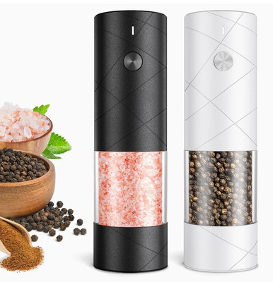 Electric Salt and Pepper Grinder Set, Rechargeable Automatic Pepper Mill Grinder
