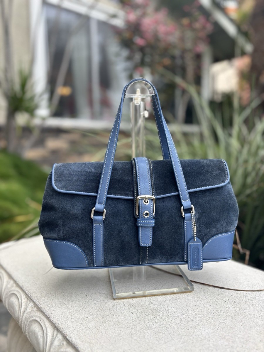 Coach Vintage Y2K Hamptons Leather And Suede- Denim Blue