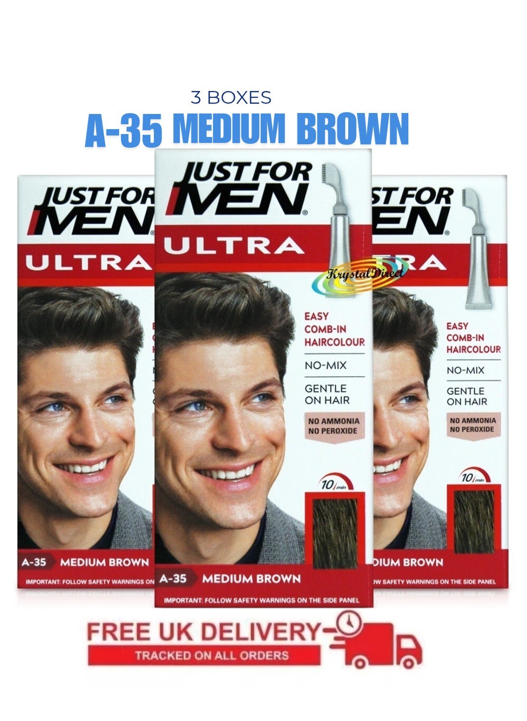 Just For Men Men's Clear Just For Autostop Hair Colour - A-35 Medium Brown 35G In - Image 5