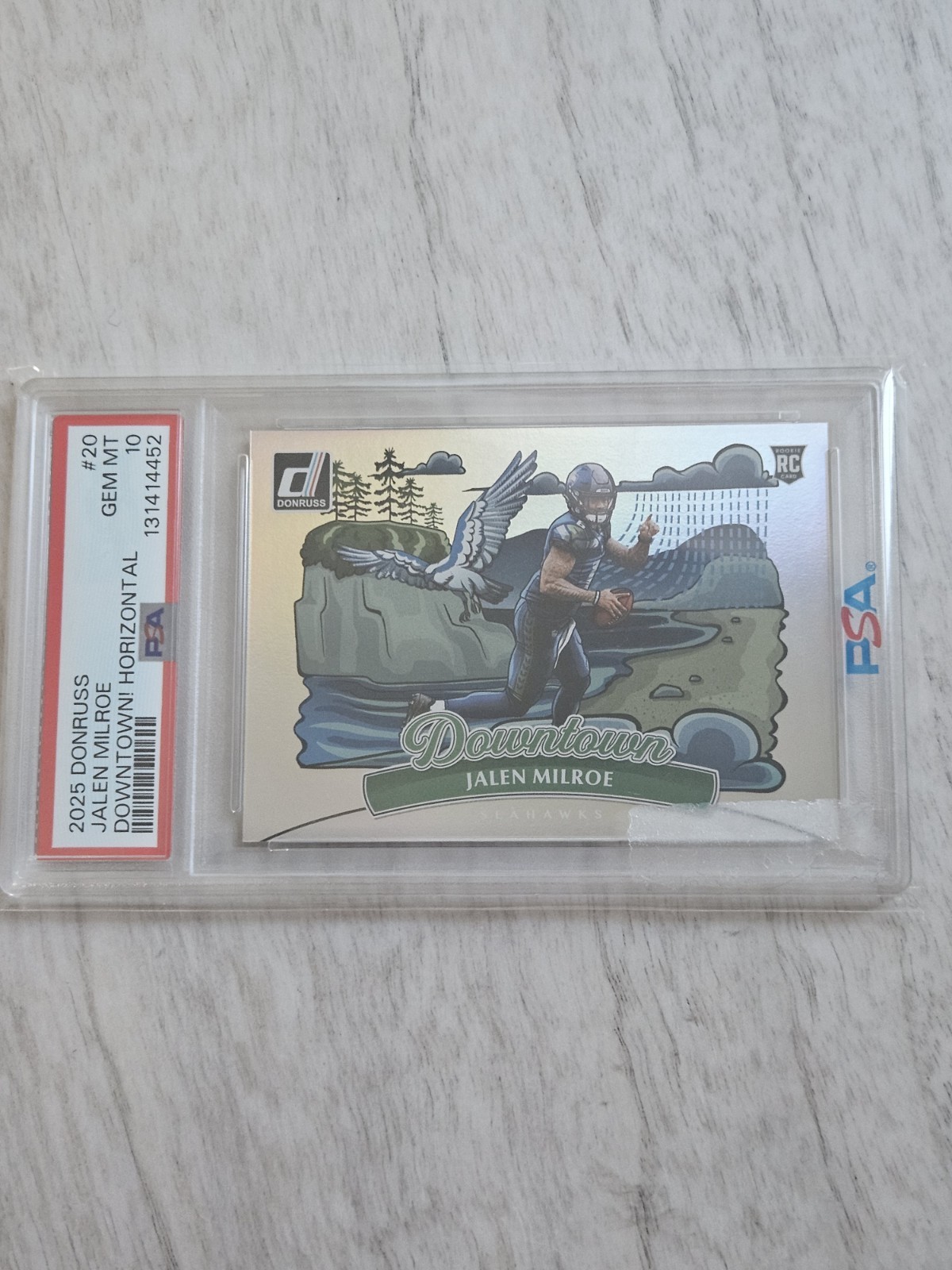 2025 Donruss Jalen Milroe Downtown PSA 10 - Seahawks